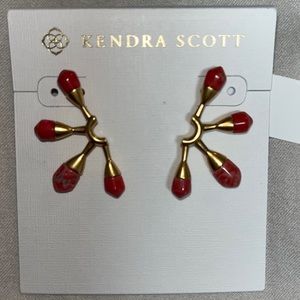 NWT  Earring Vintage Gold Burnt Sienna Howlite! 🔥